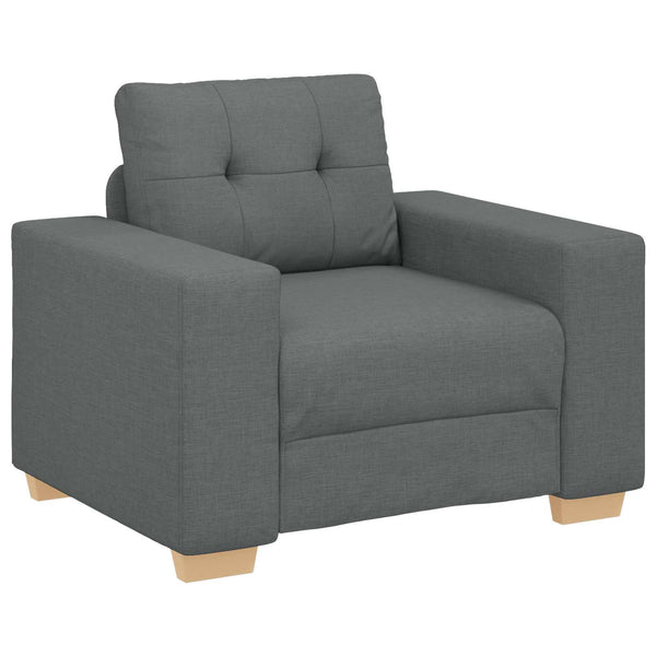 vidaXL 3-Seater Sofa Dark Grey 221 x 80 x 80 cm Linen Blend