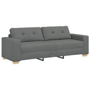 vidaXL 3-Seater Sofa Dark Grey 221 x 80 x 80 cm Linen Blend