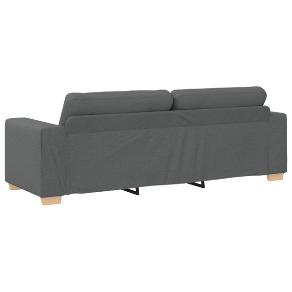 vidaXL 3-Seater Sofa Dark Grey 221 x 80 x 80 cm Linen Blend