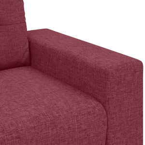 vidaXL Sofa 3 pcs Wind Red 221 x 80 x 80 cm Linen Blend Fabric