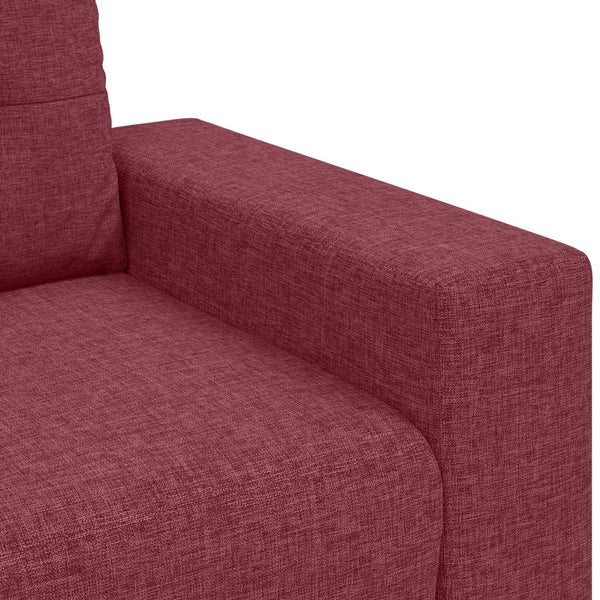 vidaXL Sofa 3 pcs Wind Red 221 x 80 x 80 cm Linen Blend Fabric