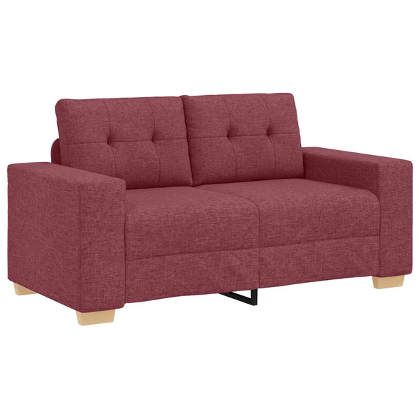 vidaXL Sofa 3 pcs Wind Red 221 x 80 x 80 cm Linen Blend Fabric