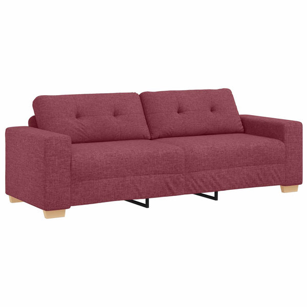 vidaXL Sofa 3 pcs Wind Red 221 x 80 x 80 cm Linen Blend Fabric