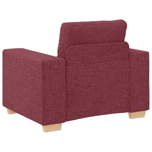 vidaXL Sofa 3 pcs Wind Red 221 x 80 x 80 cm Linen Blend Fabric
