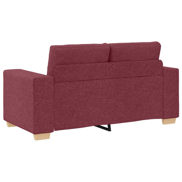 vidaXL Sofa 3 pcs Wind Red 221 x 80 x 80 cm Linen Blend Fabric