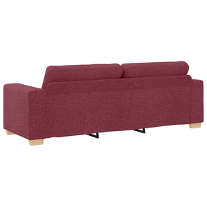 vidaXL Sofa 3 pcs Wind Red 221 x 80 x 80 cm Linen Blend Fabric