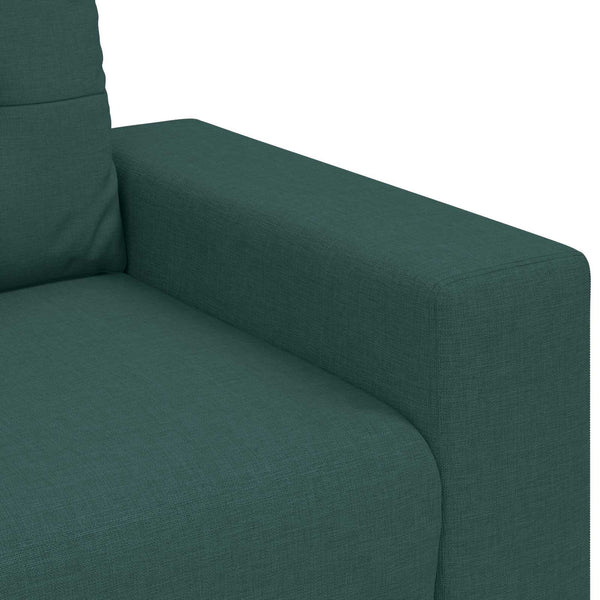vidaXL 3-Piece Sofa Dark Green 221 x 80 x 80 cm Linen Blend