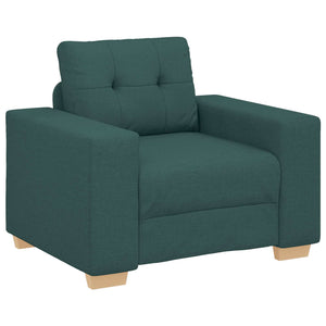 vidaXL 3-Piece Sofa Dark Green 221 x 80 x 80 cm Linen Blend