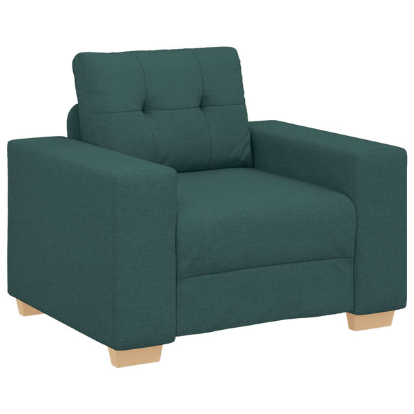vidaXL 3-Piece Sofa Dark Green 221 x 80 x 80 cm Linen Blend