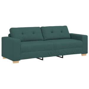 vidaXL 3-Piece Sofa Dark Green 221 x 80 x 80 cm Linen Blend
