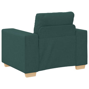 vidaXL 3-Piece Sofa Dark Green 221 x 80 x 80 cm Linen Blend