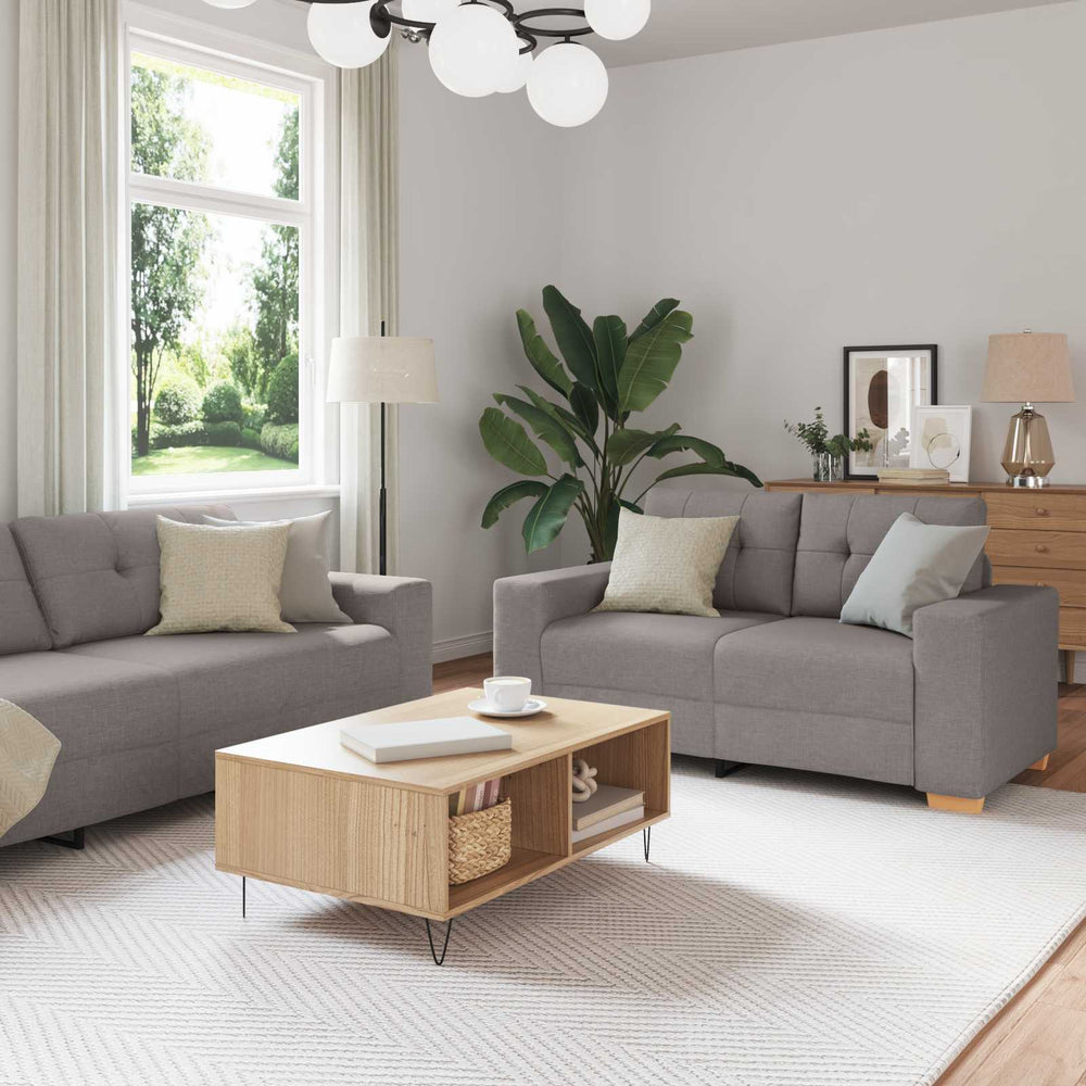 vidaXL Sofa 3 pcs Taupe 221 x 80 x 80 cm Linen Blend