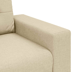 vidaXL 3-Piece Sofa Cream 221 x 80 x 80 cm Linen Blend Fabric