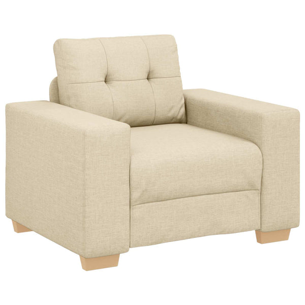 vidaXL 3-Piece Sofa Cream 221 x 80 x 80 cm Linen Blend Fabric