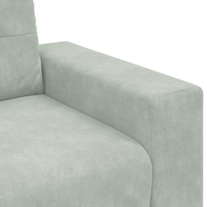 vidaXL Sofa Set 3 pcs Light Grey 221 x 80 x 80 cm Velvet