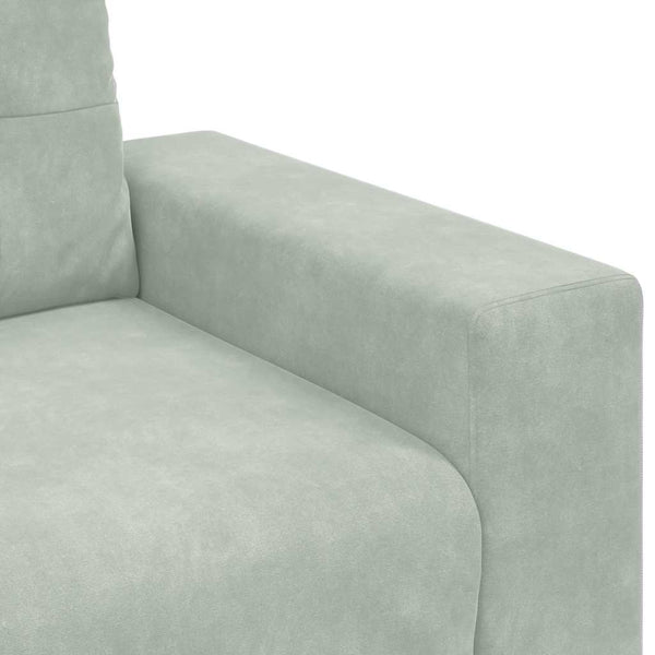 vidaXL Sofa Set 3 pcs Light Grey 221 x 80 x 80 cm Velvet