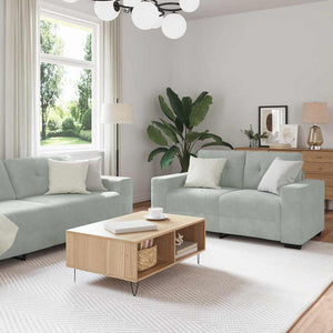 vidaXL Sofa Set 3 pcs Light Grey 221 x 80 x 80 cm Velvet