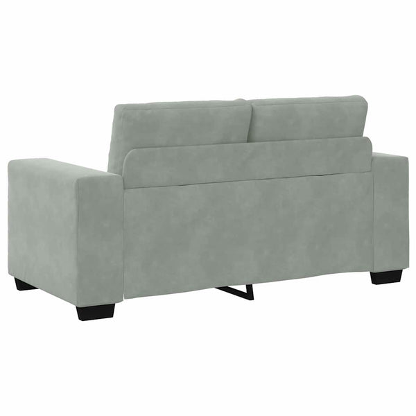 vidaXL Sofa Set 3 pcs Light Grey 221 x 80 x 80 cm Velvet