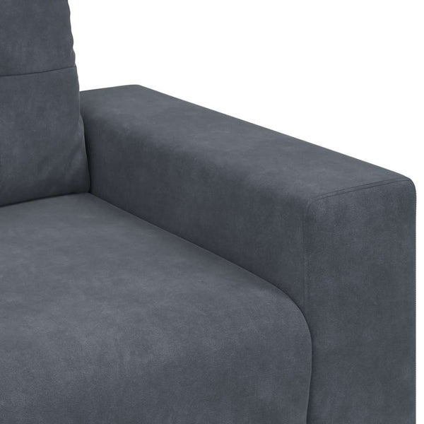 vidaXL Sofa Set 3 pcs Dark Grey 221 x 80 x 80 cm Velvet
