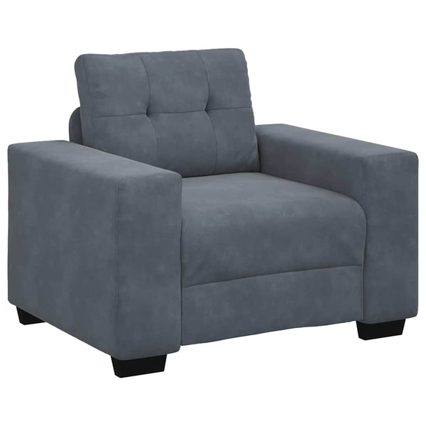 vidaXL Sofa Set 3 pcs Dark Grey 221 x 80 x 80 cm Velvet