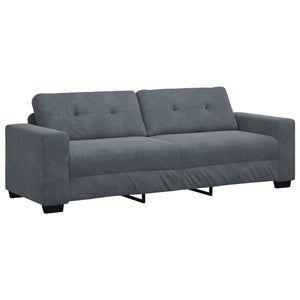 vidaXL Sofa Set 3 pcs Dark Grey 221 x 80 x 80 cm Velvet