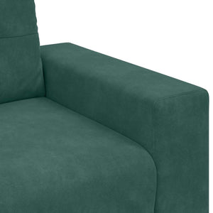 vidaXL Sofa Set 3 pcs Dark Green 221 x 80 x 80 cm Velvet