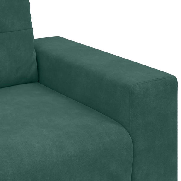 vidaXL Sofa Set 3 pcs Dark Green 221 x 80 x 80 cm Velvet