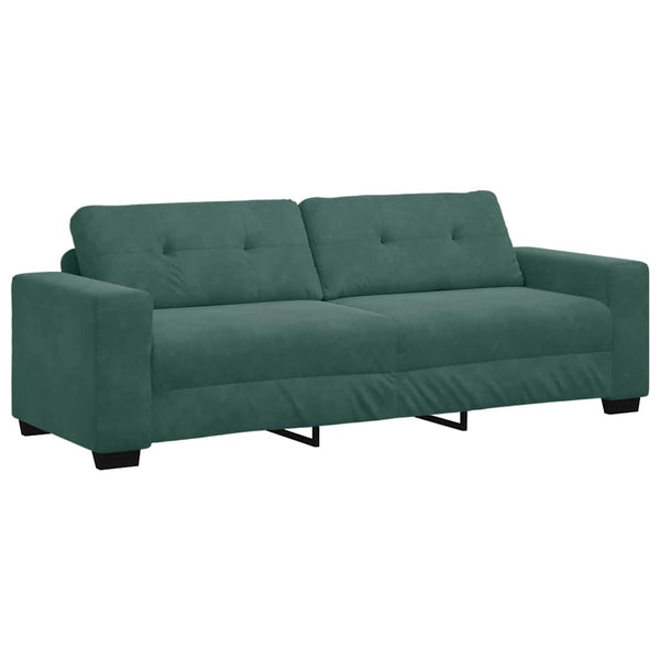 vidaXL Sofa Set 3 pcs Dark Green 221 x 80 x 80 cm Velvet