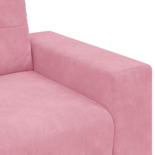 vidaXL Sofa Set 3 pcs Pink 221 x 80 x 80 cm Velvet
