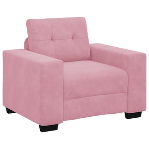 vidaXL Sofa Set 3 pcs Pink 221 x 80 x 80 cm Velvet