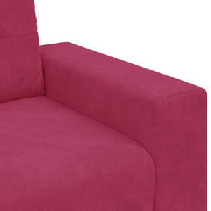 vidaXL Sofa Set 3 pcs Wine Red 221 x 80 x 80 cm Velvet