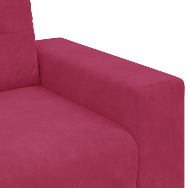 vidaXL Sofa Set 3 pcs Wine Red 221 x 80 x 80 cm Velvet