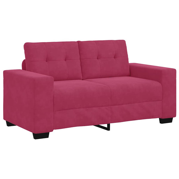 vidaXL Sofa Set 3 pcs Wine Red 221 x 80 x 80 cm Velvet