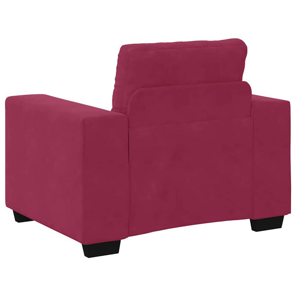 vidaXL Sofa Set 3 pcs Wine Red 221 x 80 x 80 cm Velvet