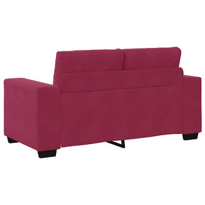 vidaXL Sofa Set 3 pcs Wine Red 221 x 80 x 80 cm Velvet