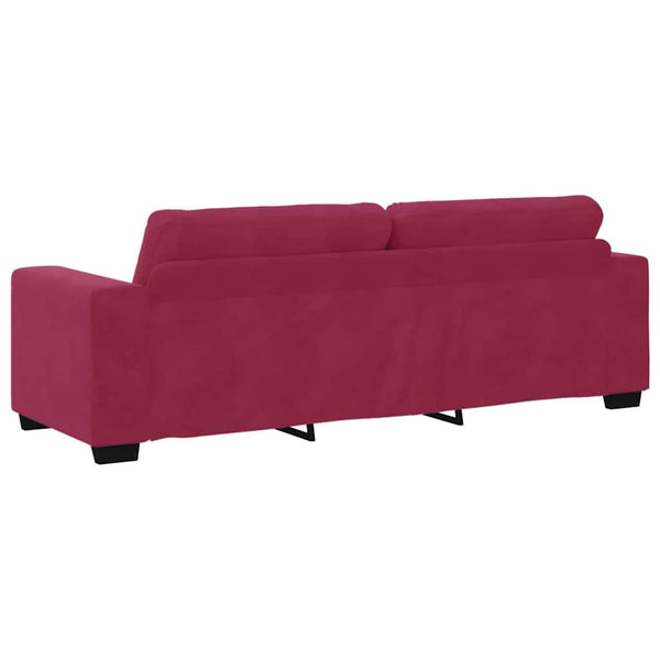 vidaXL Sofa Set 3 pcs Wine Red 221 x 80 x 80 cm Velvet
