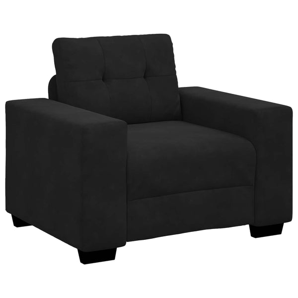 vidaXL Sofa Set 3 pcs Black 221 x 80 x 80 cm Velvet