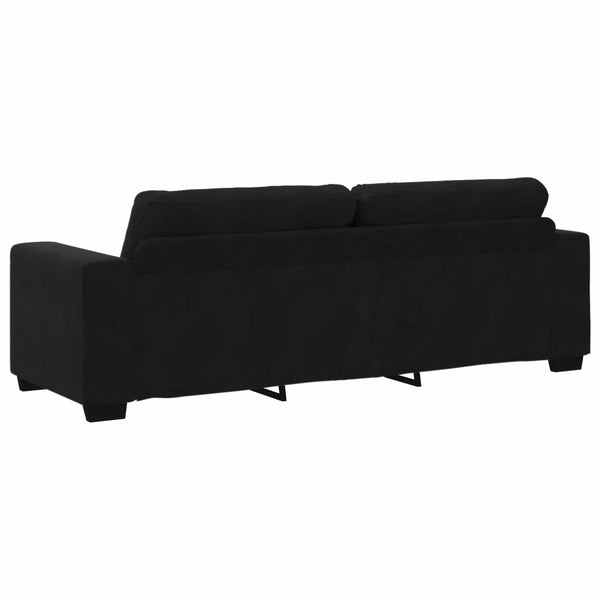 vidaXL Sofa Set 3 pcs Black 221 x 80 x 80 cm Velvet