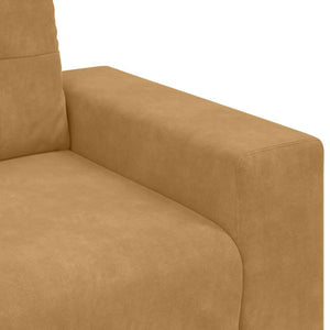 vidaXL Sofa Set 3 pcs Brown 221 x 80 x 80 cm Velvet