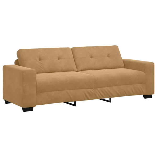 vidaXL Sofa Set 3 pcs Brown 221 x 80 x 80 cm Velvet