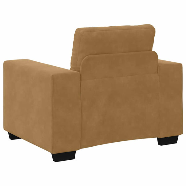 vidaXL Sofa Set 3 pcs Brown 221 x 80 x 80 cm Velvet