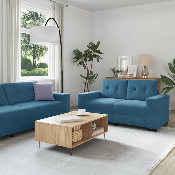 vidaXL Sofa Set 3 pcs Blue 221 x 80 x 80 cm Velvet