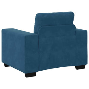 vidaXL Sofa Set 3 pcs Blue 221 x 80 x 80 cm Velvet