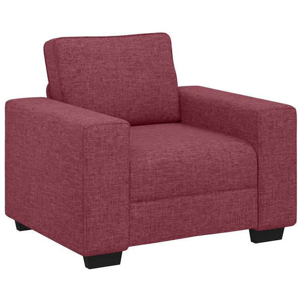 vidaXL 3-Piece Sofa Set with Cushions, Wine Red Fabric