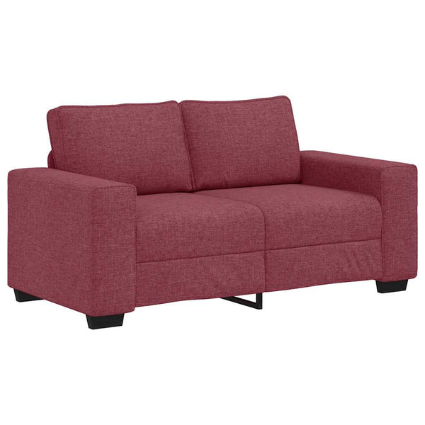 vidaXL 3-Piece Sofa Set with Cushions, Wine Red Fabric