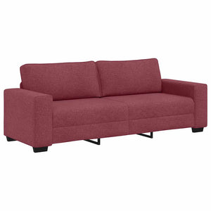 vidaXL 3-Piece Sofa Set with Cushions, Wine Red Fabric
