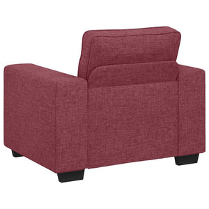 vidaXL 3-Piece Sofa Set with Cushions, Wine Red Fabric