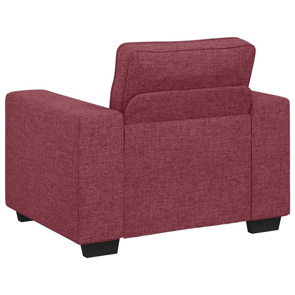 vidaXL 3-Piece Sofa Set with Cushions, Wine Red Fabric