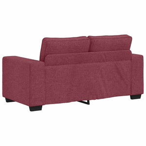 vidaXL 3-Piece Sofa Set with Cushions, Wine Red Fabric