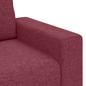 vidaXL 3-Piece Sofa Set with Cushions, Wine Red Fabric